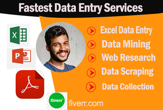 do fastest data entry and web research market and data gathering