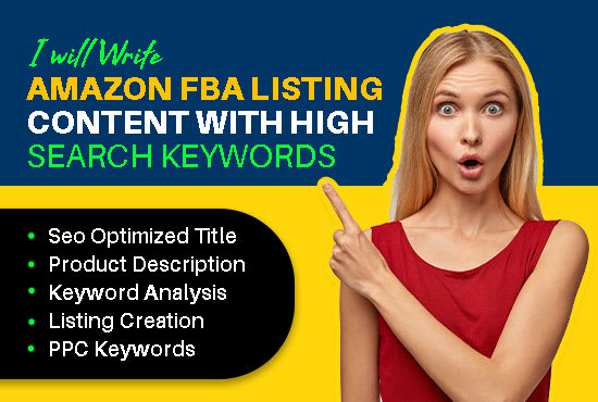 write amazon fba listing content with high search keywords