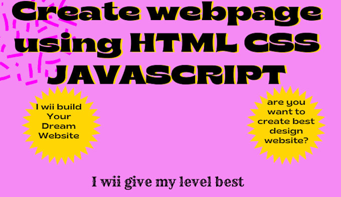 Create webpage using html css javascript by Tuhinmondal417 | Fiverr