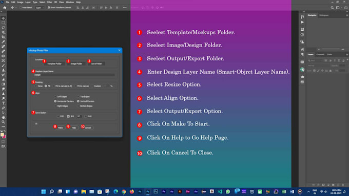 Make photoshop javascript or script as per your requirement by ...