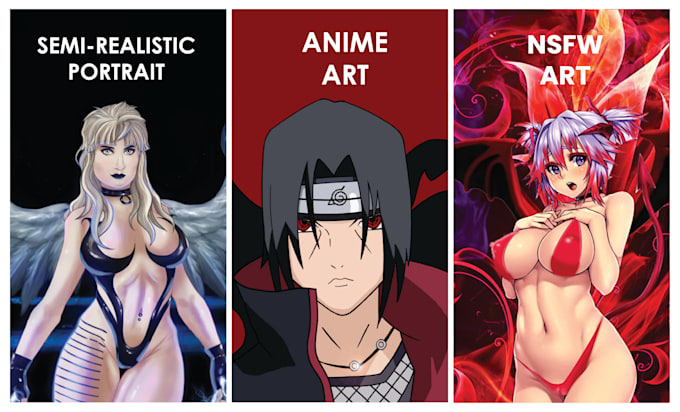 draw nsfw, sfw anime cartoon characters and fan art