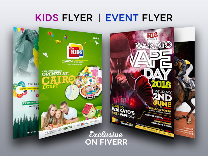 design event, school, kids, business flyer