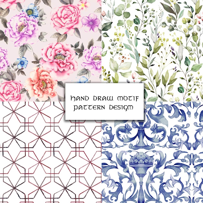 design creative watercolour seamless patterns for prints