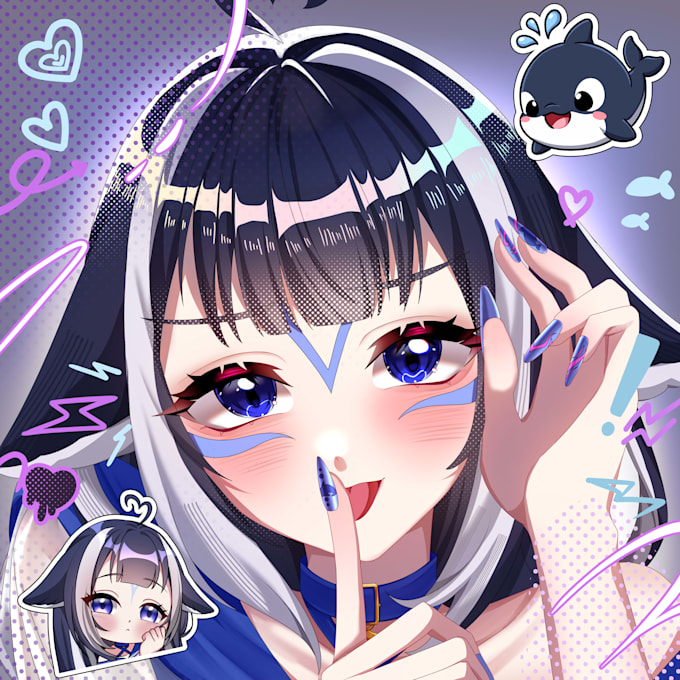 draw anime illustration for your oc, pfp, fanart, and character art