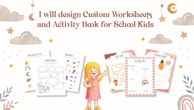 Design custom worksheets and activity book for school kids by ...