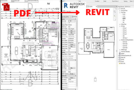 convert PDF or cad drawings into revit bim model