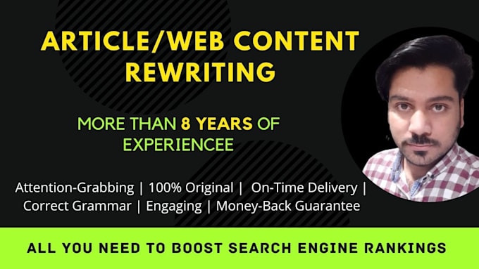 be your rewriter to rewrite article or web content rewriting