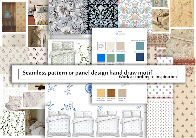 design seamless textile hand drawn motif with patterns