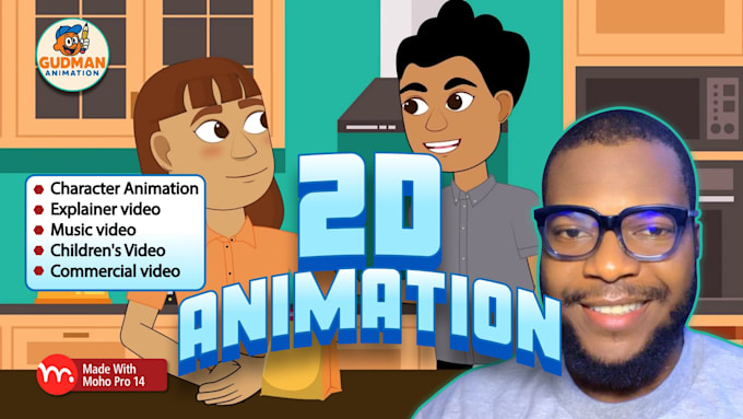 create a 2d animation video