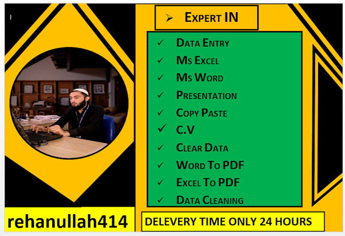 do data entry and make excel sheet