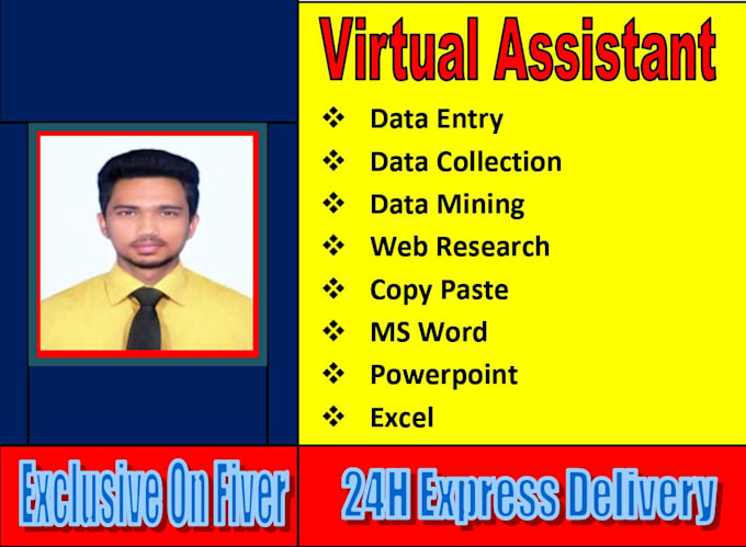 be your virtual assistant for data entry, typing, copy paste