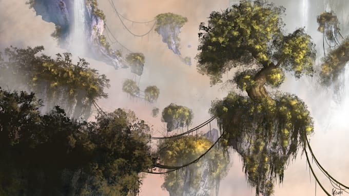 digitally paint landscapes and backgrounds, do concept art