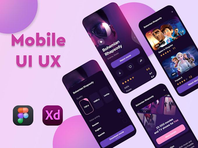 do mobile app UI UX design or website UI UX design using figma and adobexd