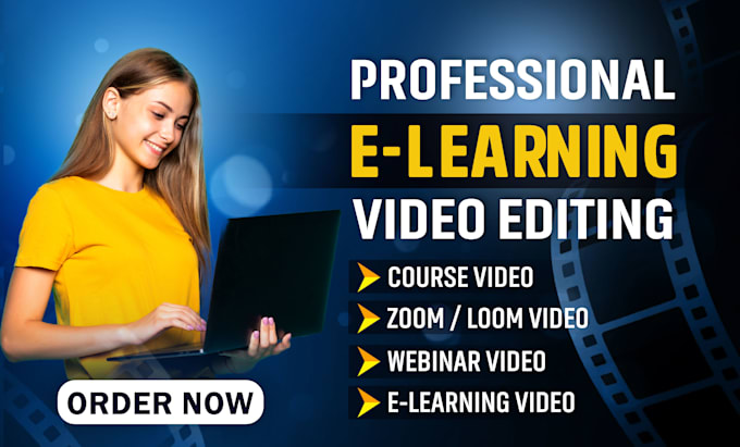 edit zoom, webinar, loom ,podcast, online course videos for elearning platforms