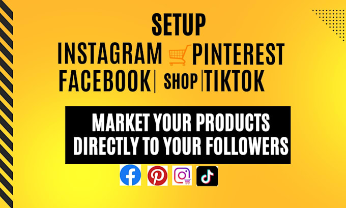 set up facebook instagram shop and pinterest tag, tiktok shop