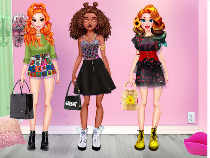 create an amazing cartoons and floral patterns