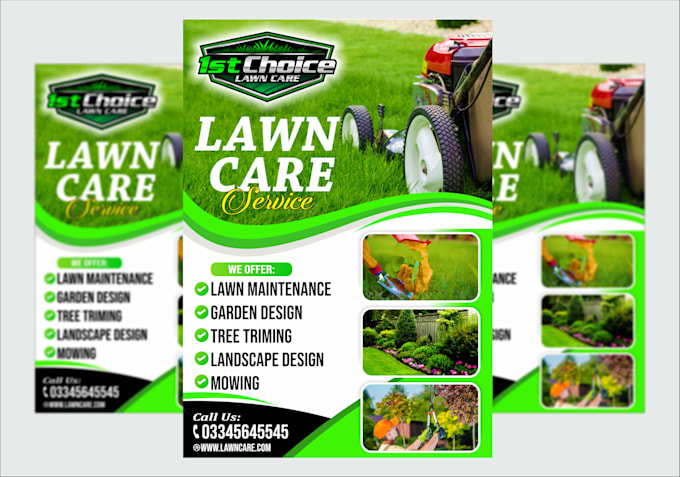 design professional lawn care and garden service flyer