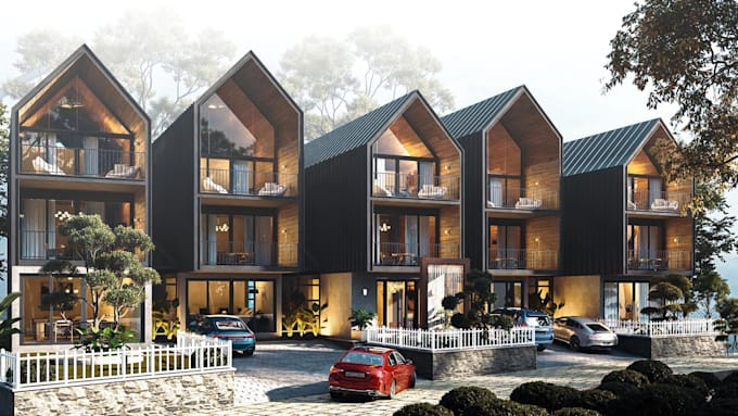 do photorealistic house exterior 3d visualization