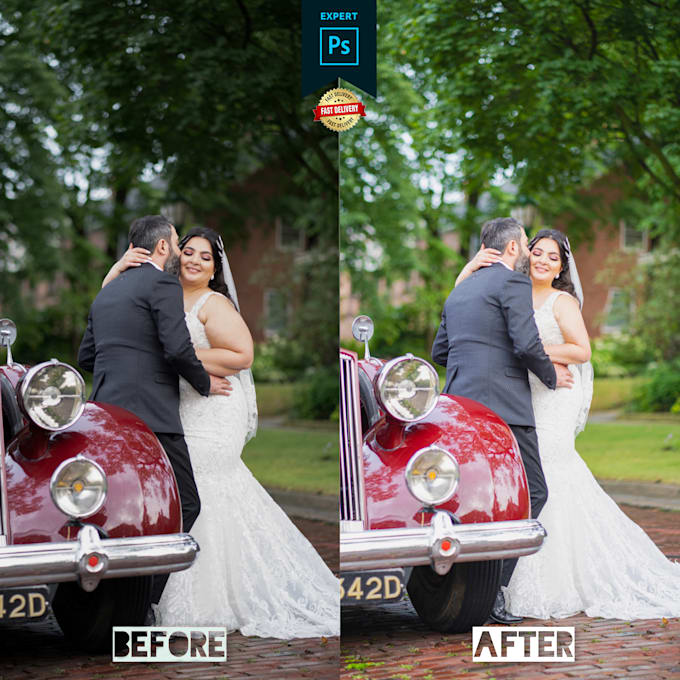 edit your wedding ,anniversary photos in photoshop