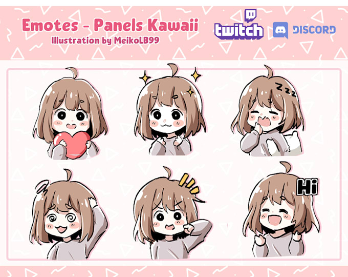 draw twitch emotes in a kawaii style