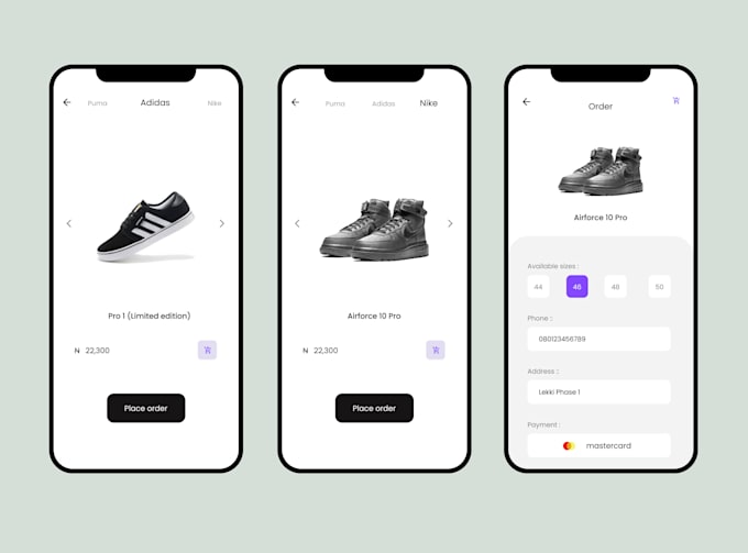 design website and mobile app