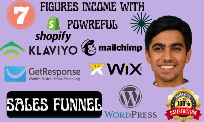 Hire a freelancer to build shopify klaviyo clickfunnel affiliate marketing sales funnel or sales page