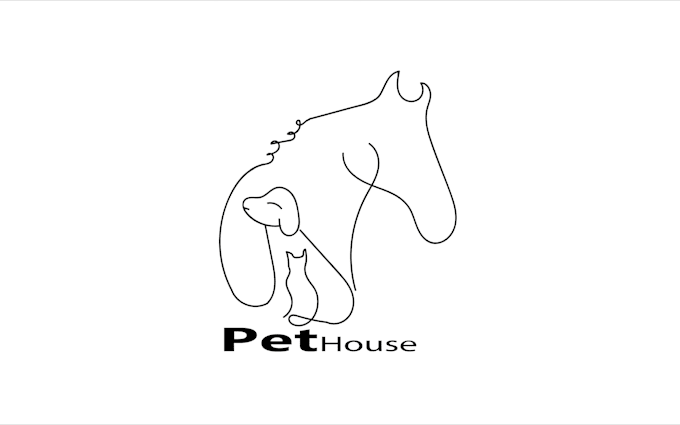 line art logo design and hand draw art work with a corporate flat unique concept