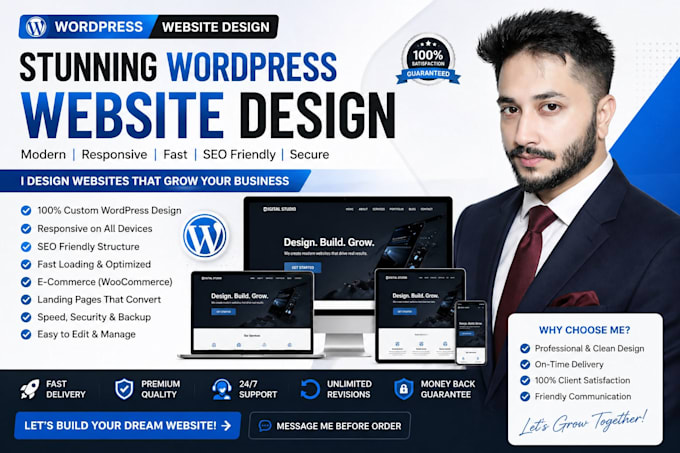 design or redesign a stunning, fast, and responsive wordpress website