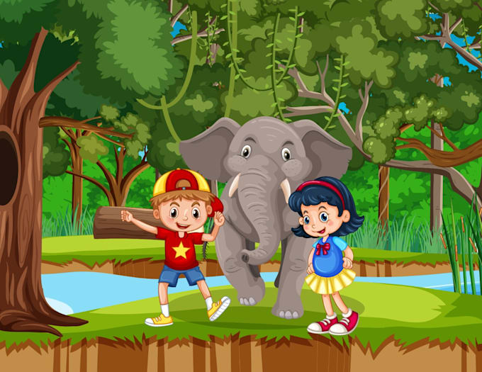 design perfect and cute children book illustration