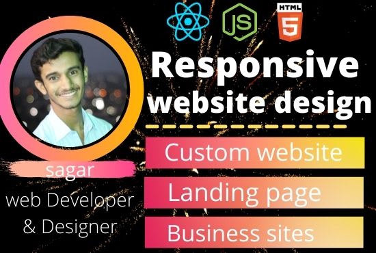 Create front end responsive website with react js javascript html css ...