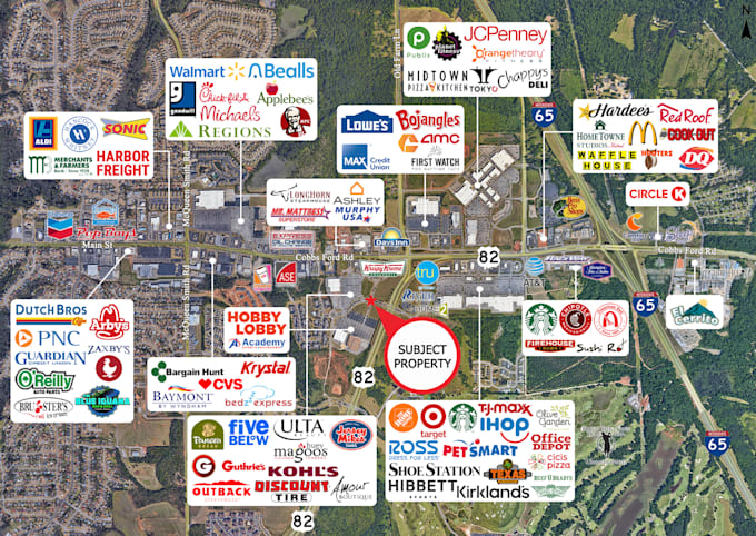 create real estate aerial maps with specific logo labels