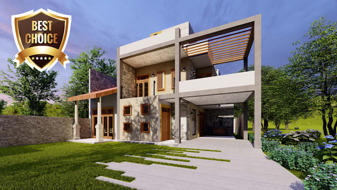 do photorealistic house exterior architectural 3d renderings