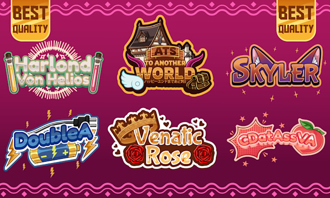 design a cute twitch, kawaii vtuber and streamer logo