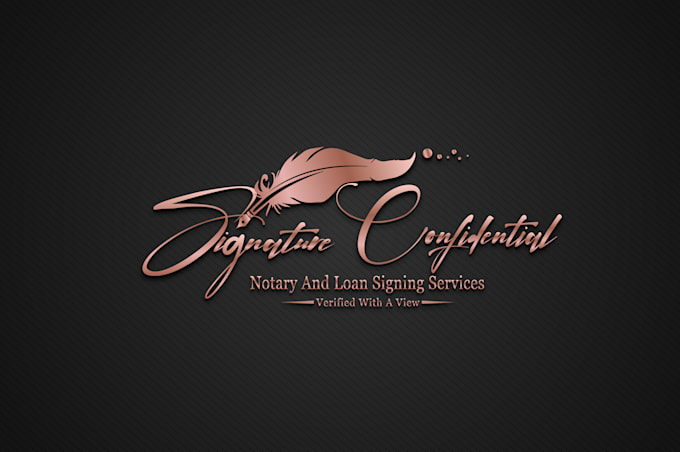 design a unique script style mobile notary signature logo