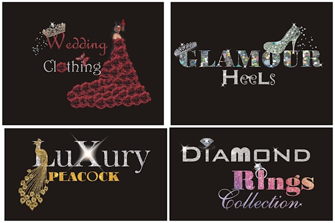 Do bling beautiful feminine glitter sparkle logo in 4 hours by Wp ...