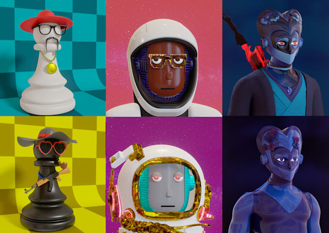 create unique nft art collection in 3d of 1k, 5k, 10k