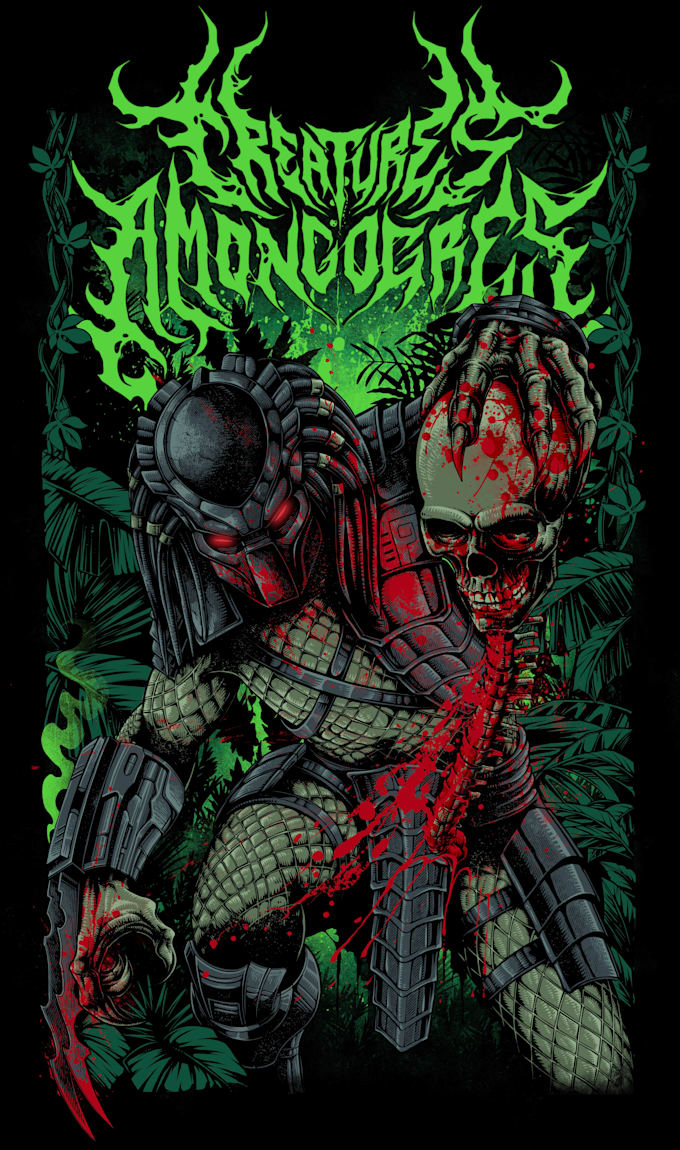 draw custom full color t shirt design for band or brand