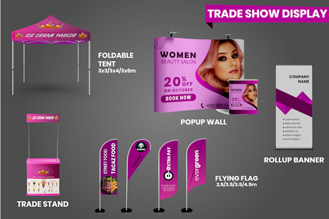 design eye catching tent, backdrop, table cover, booth, canopy