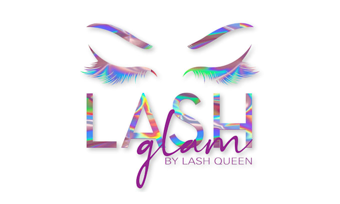 design watercolor eyelash, lashes, makeup, cosmetic logo