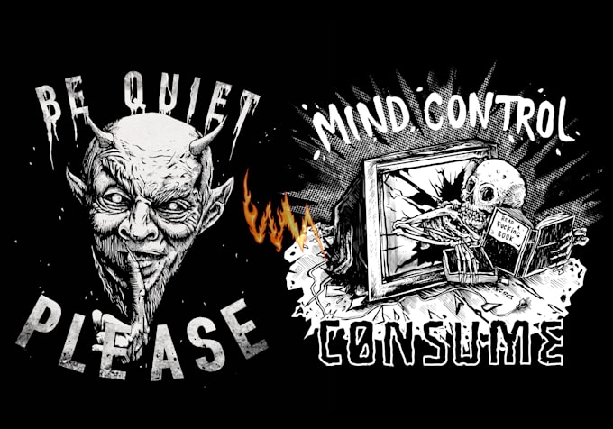 create anything dark art, horror metal brutal illustration