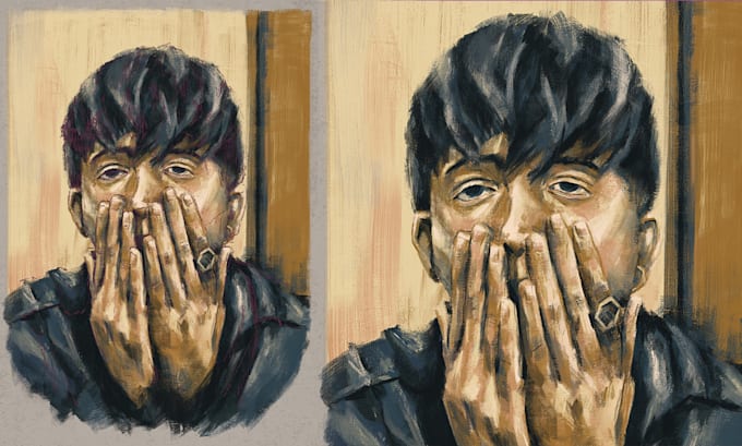 draw a digital oil painting portrait