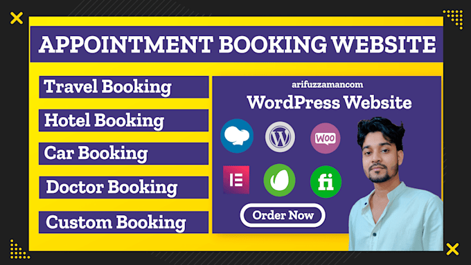 create appointment booking website for doctor salon spa cleaning in wordpress