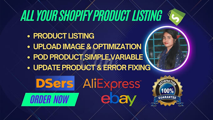 do professional shopify product listing