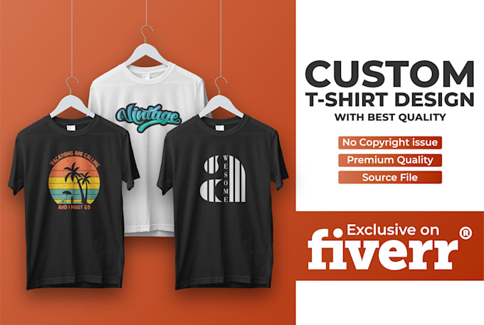 do custom text based t shirt design in 24 hours