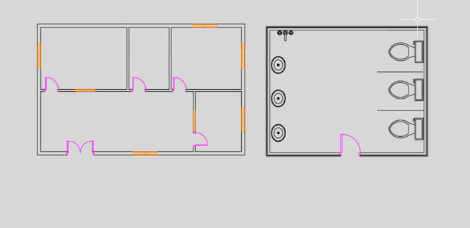 draw a 2d floor plan, house plan in autocad 2021