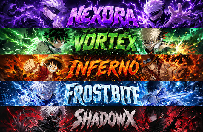 design anime banner for social media