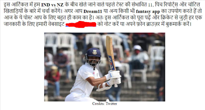 write hindi articles for your website
