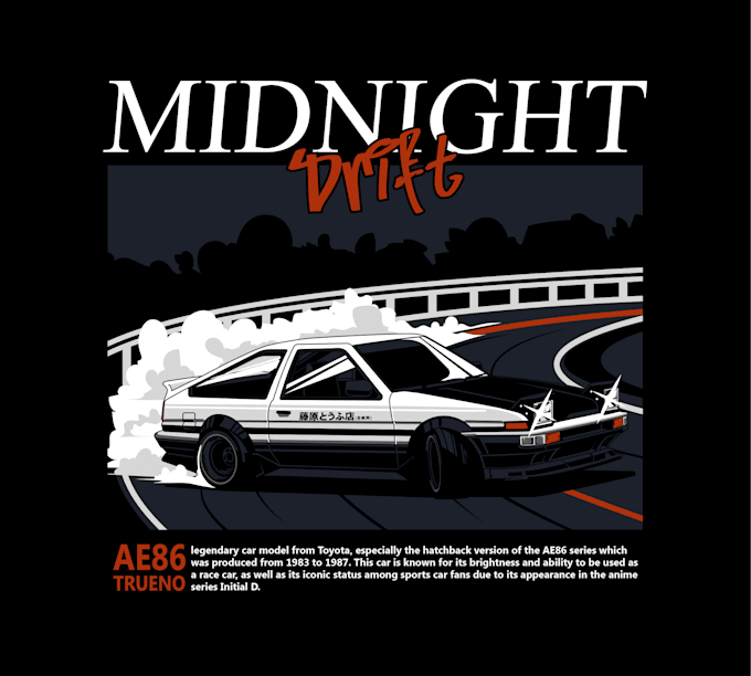 draw your car into vector for tshirts, posters, and others