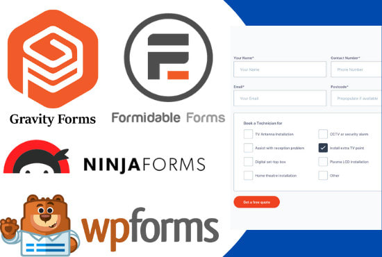 create formidable forms and gravity forms for your wordpress website