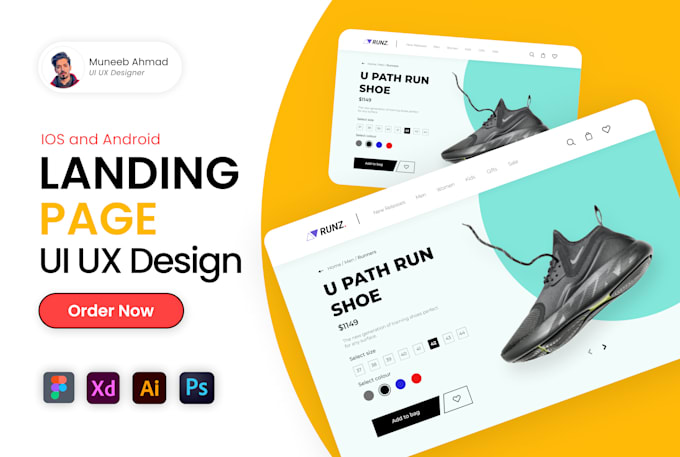 design a landing page on unbounce, funnelish, or figma